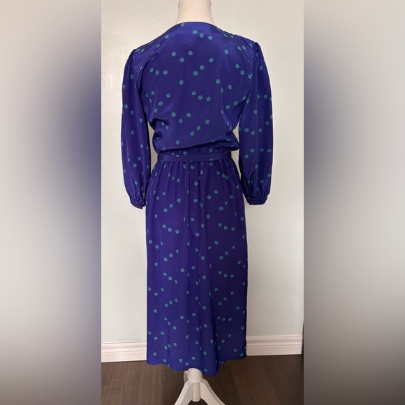 Vintage Maggie London Purple/Blue Dress - Picture 3 of 8